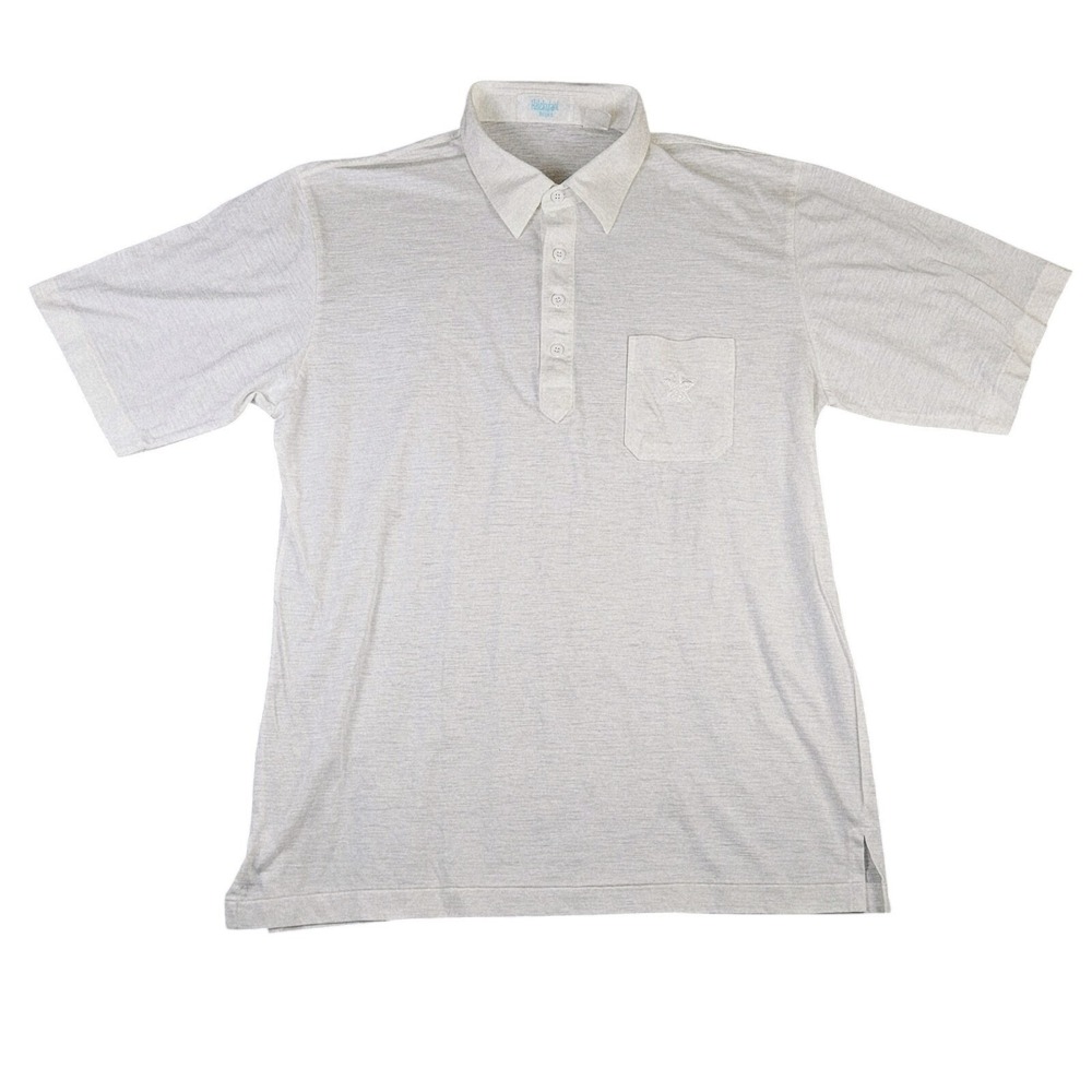 Hawaiian Resort Polo Shirt Mens XL Linen Blend Lightweight Minimalist Halekulani